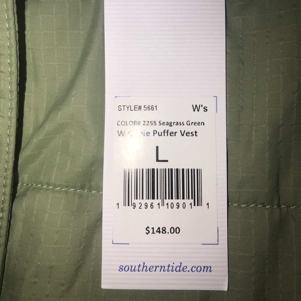 SOUTHERN TIDE Seagrass Green Cobie Puffer Vest - Picture 7 of 7